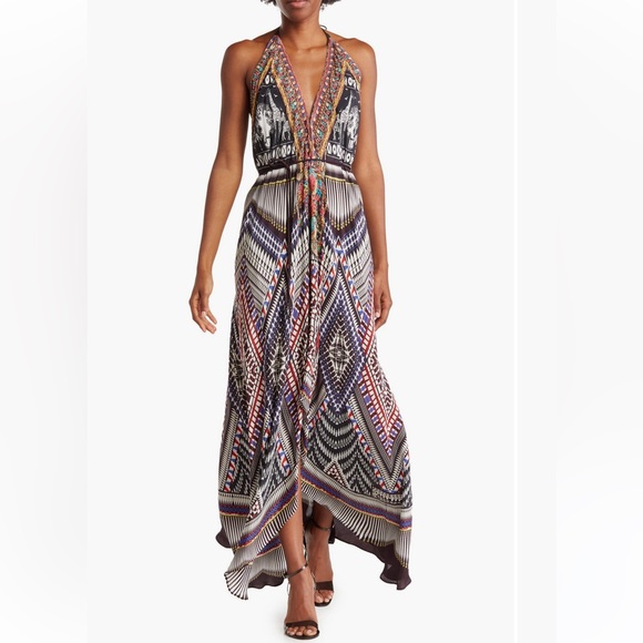 🌟 Shahida Parides Convertible Maxi Dress | OS | Bold Geometric Print | Like New - Picture 2 of 4
